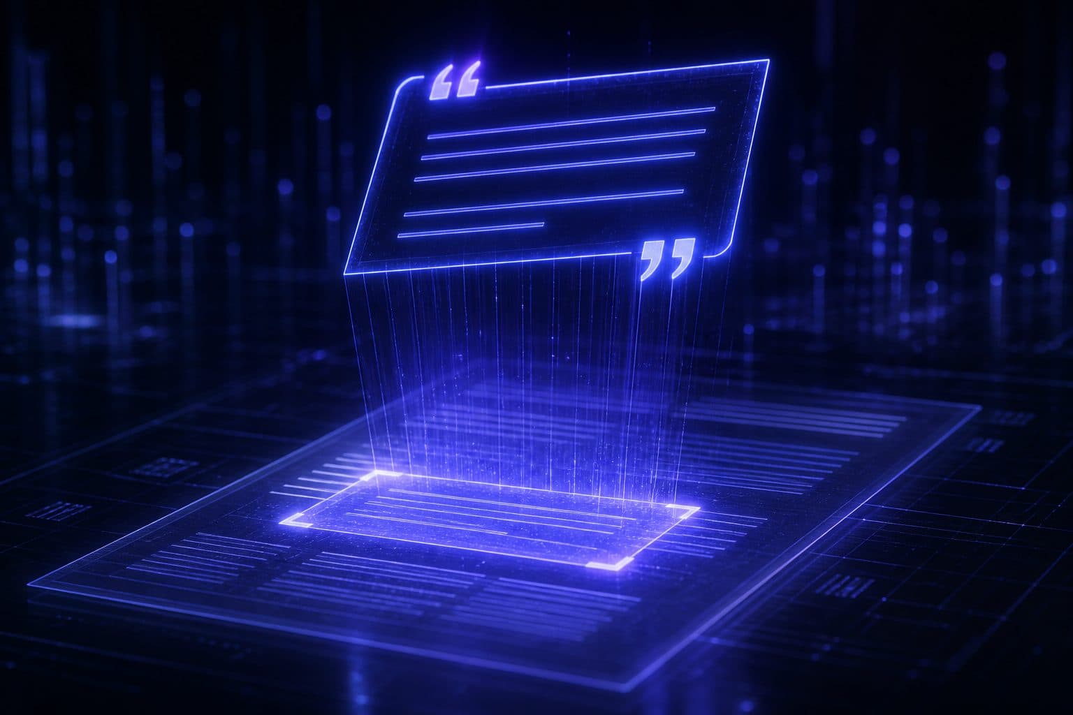 Futuristic extract lifting from a holographic page