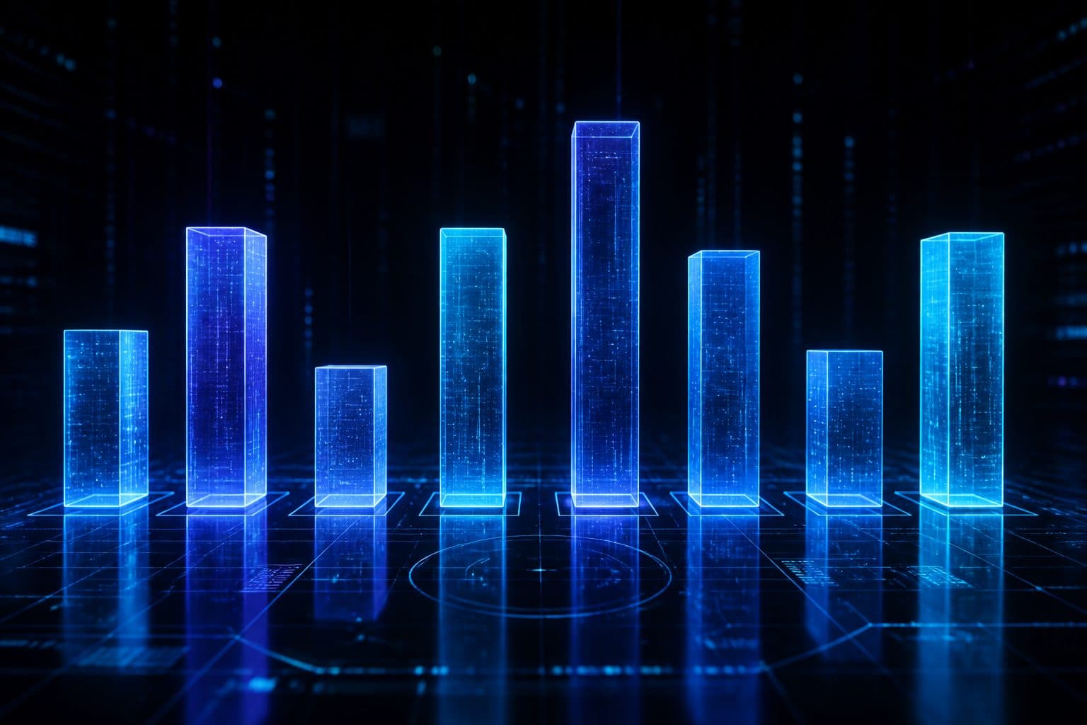 Futuristic eight-bar scoring dashboard